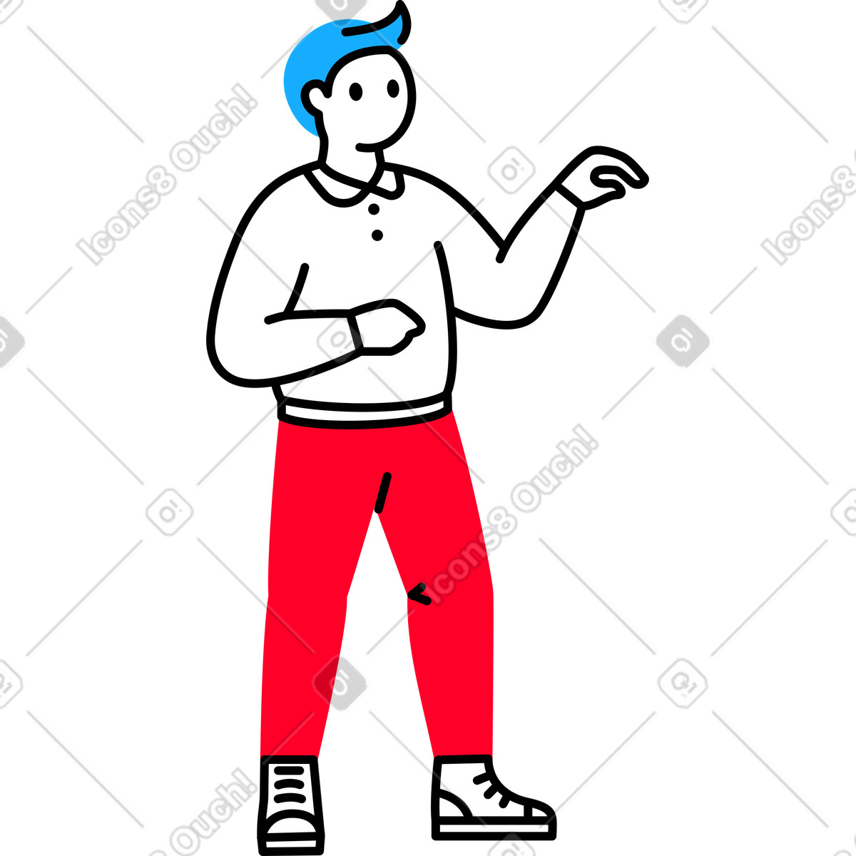 Man with the collar illustration in Transistor style download in PNG, SVG