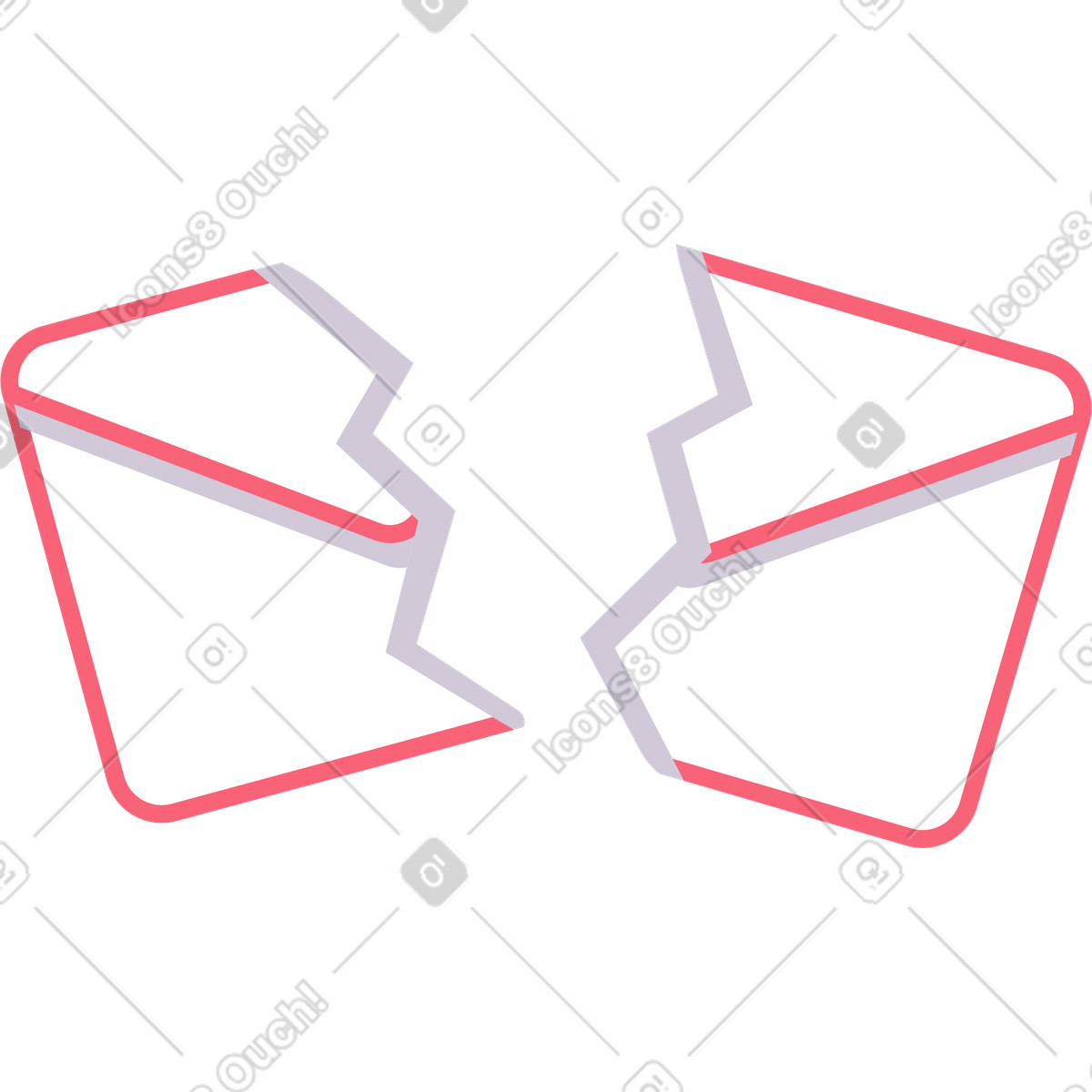 Ilustración Sobre roto en estilo Marginalia a descargar en PNG y SVG
