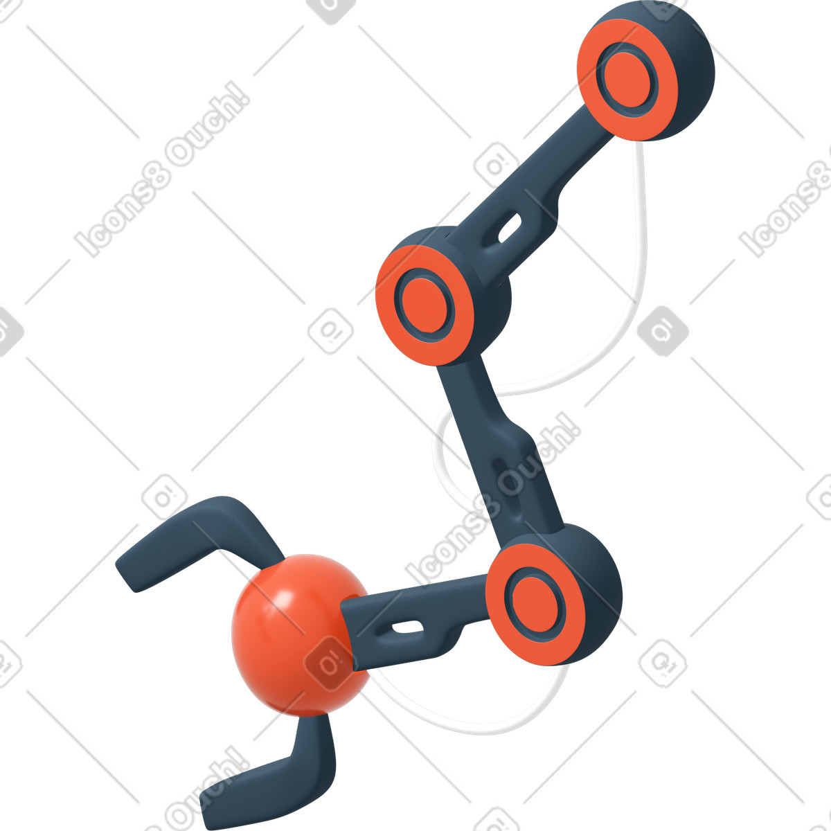 Mechanischer arm-Illustration im 3D Flame-Stil als Download in PNG, SVG