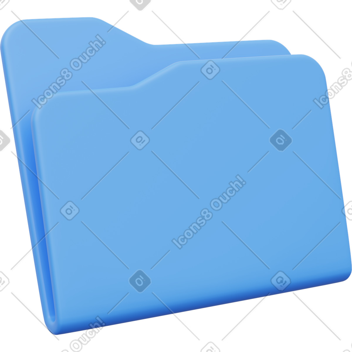 Ilustración Folder icon representing digital file storage on computer desktop interface en estilo 3D Playful a descargar en PNG y SVG