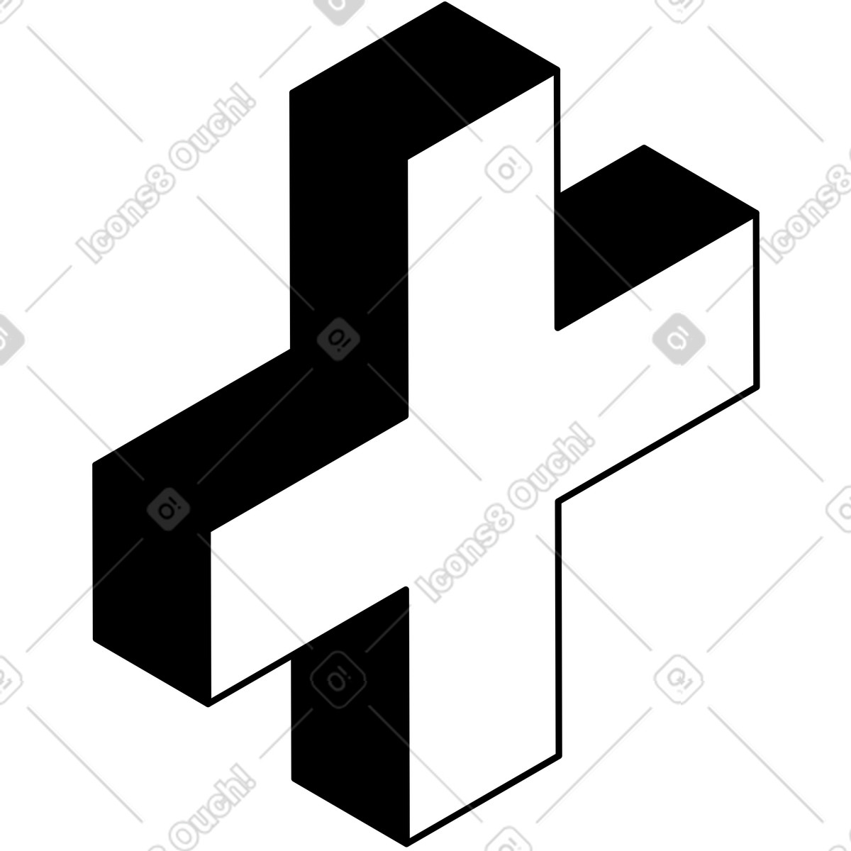 Illustration Texte du signe plus dans le style Isometric à télécharger aux formats PNG, SVG