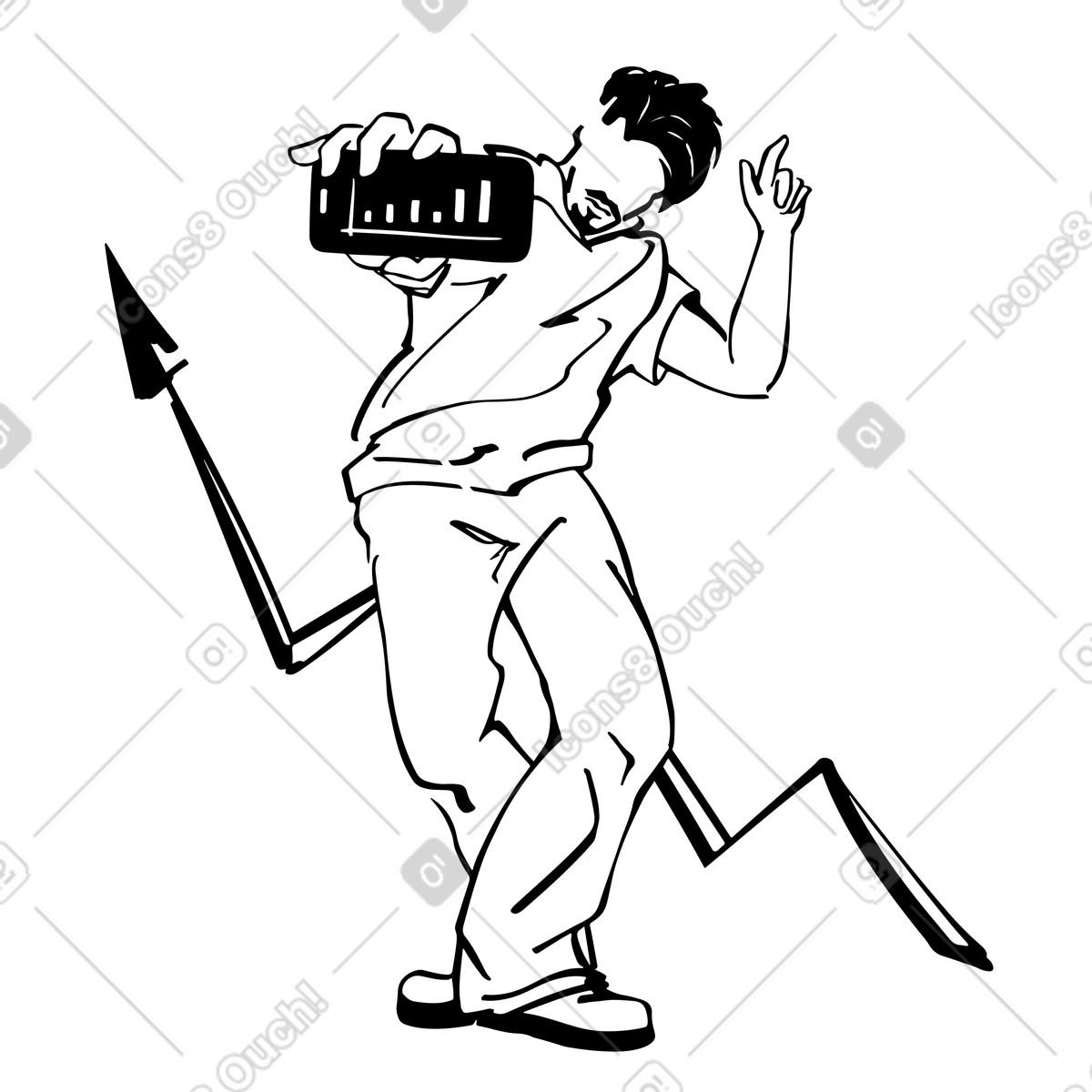 Illustration Forte croissance financière dans le style Line à télécharger aux formats PNG, SVG