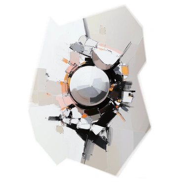 A black and white ink drawing displayed on a piece of 1/8 illustration board. The composition features intricate details, with fine lines and delicate patterns that create a sense of depth and complexity. Various elements intertwine throughout the artwork, showcasing organic shapes and geometric forms that enhance the overall visual impact. The contrast between the black ink and the white board highlights the artistry and precision of the drawing, inviting the viewer to explore each detailed section closely.