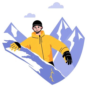 A climber wearing a bright orange jacket and a black helmet is reaching for the summit. The climber's face shows determination with furrowed brows and a focused expression. The steep rocky surface is covered with patches of snow and ice. Above, the sky is clear with a few fluffy clouds, hinting at the height of the mountain. The climber's gloved hand is extended towards a rocky ledge, while the other hand grips tightly to a climbing hold. In the background, a breathtaking view of sharp mountain peaks is visible, emphasizing the challenging ascent.