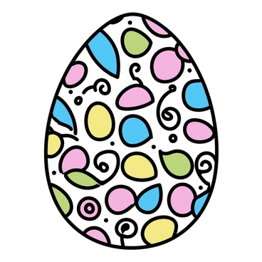 A large mosaic made up of small, colorful Easter eggs, arranged meticulously in a vibrant pattern. Each egg displays a unique color, including shades of red, blue, yellow, green, and pink. The mosaic features various shapes and designs, creating a harmonious blend of colors and forms. The eggs are evenly spaced, forming intricate geometric patterns and swirls that draw the eye. The overall effect is a lively and festive display celebrating the Easter theme.