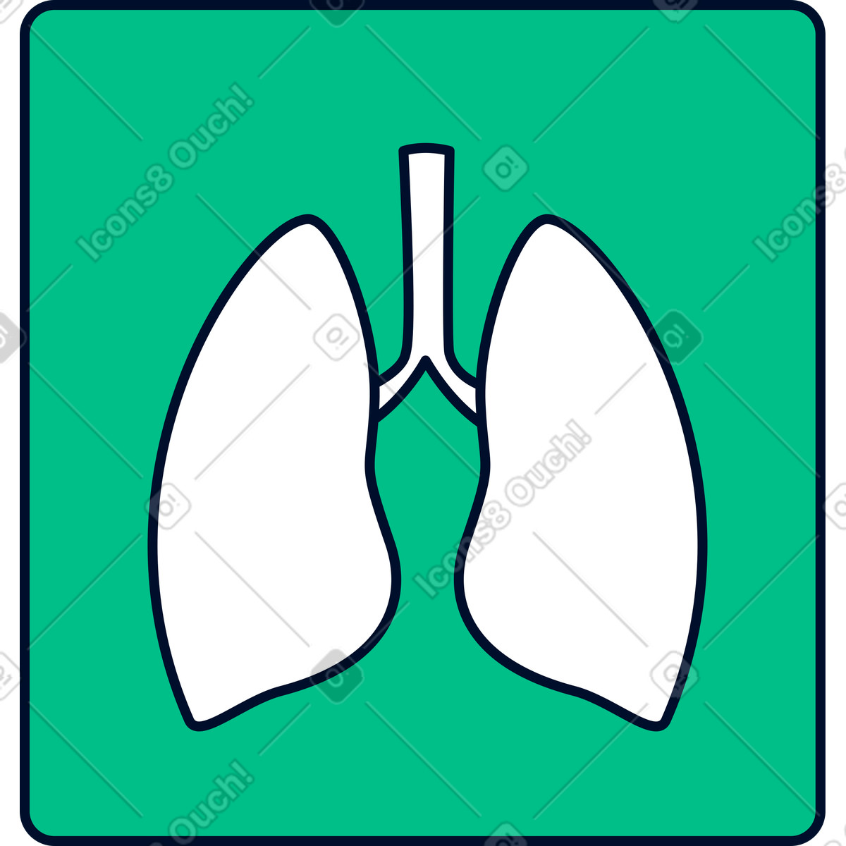 Polmoni illustrazione in stile Teal scarica in PNG, SVG