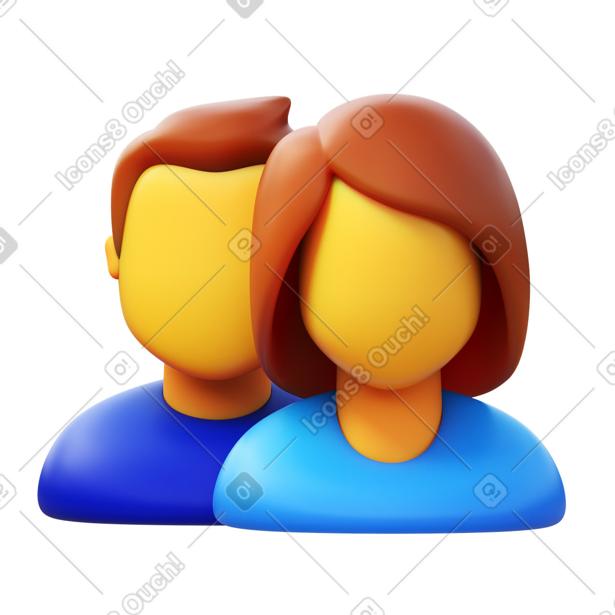 3D Fluency 스타일의 남자와 여자 일러스트레이션 PNG, SVG 다운로드