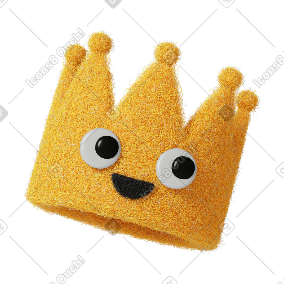 下载 Fuzzy 风格的 Yellow crown 插画，支持 PNG、SVG 格式