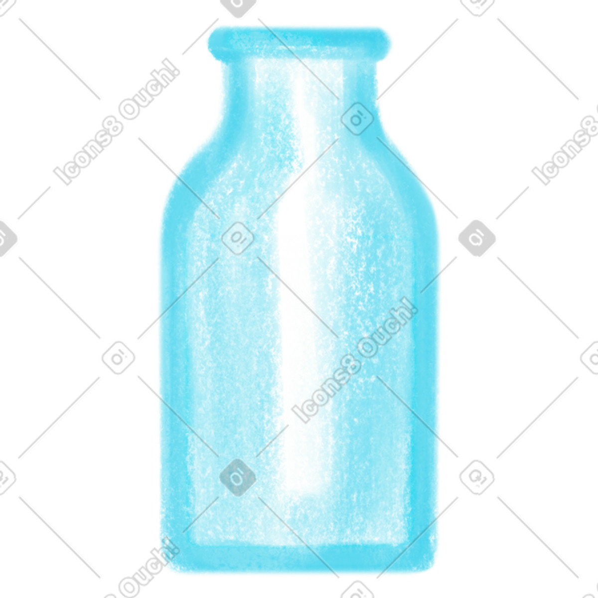 Bottle of milk illustration in Mushy style download in PNG, SVG