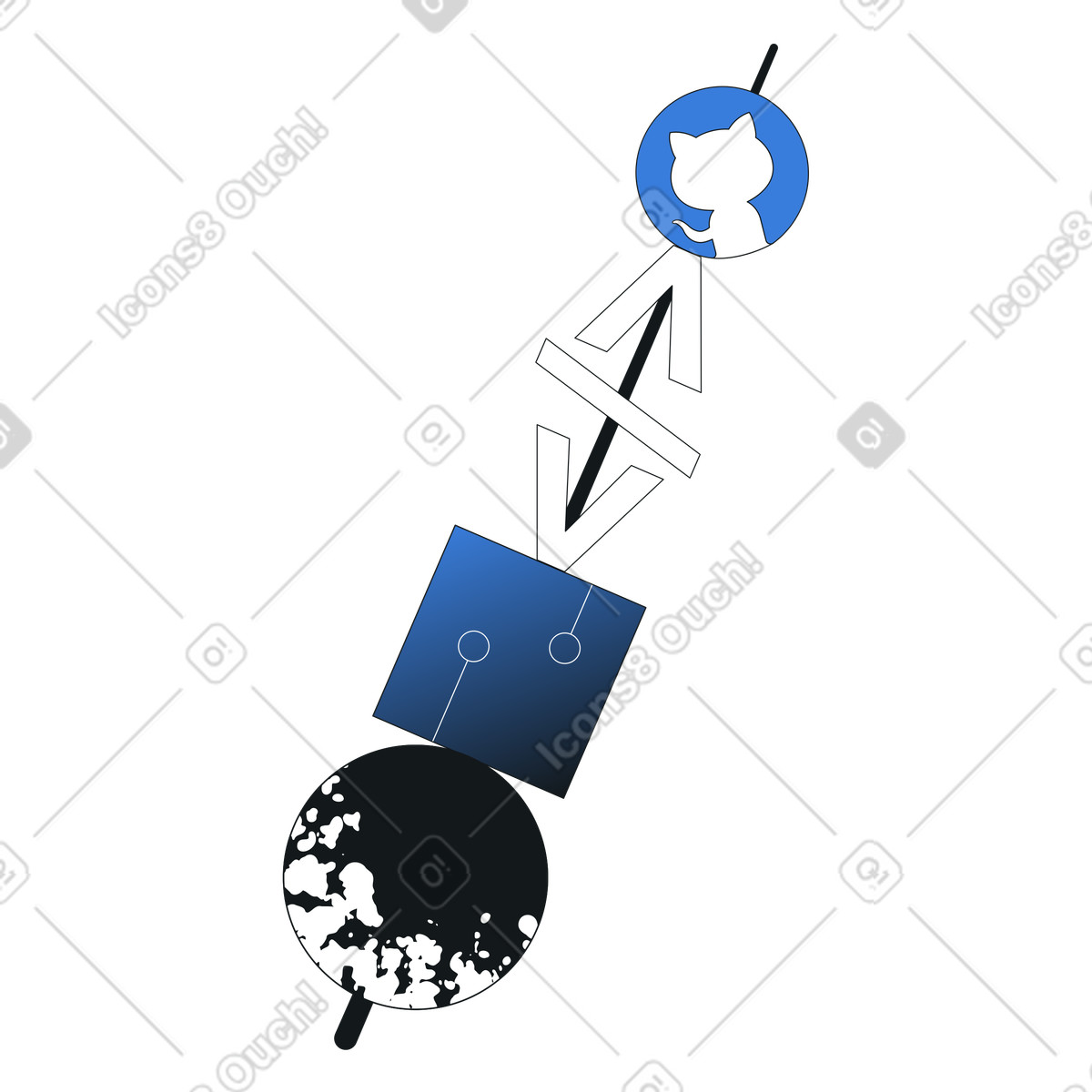 Programming set, Accelerating DevOps with GitHub, GitHub Integration illustration in PNG, SVG