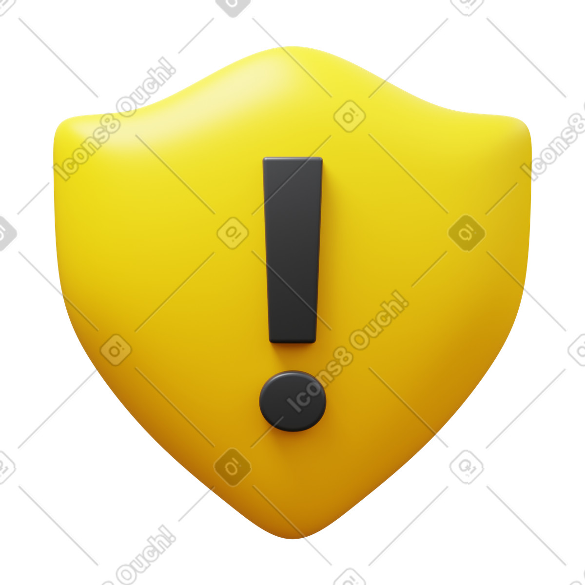 Ilustración animada Warning shield en estilo 3D Fluency a descargar en GIF, Lottie (JSON), AE