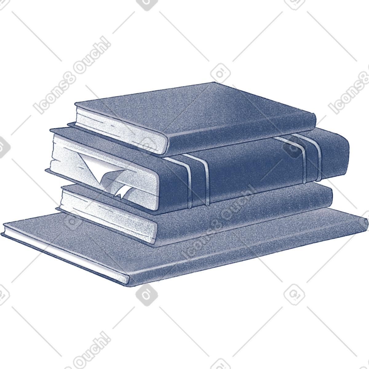 Stack of books illustration featuring colorful book covers clipart image in PNG SVG GIF