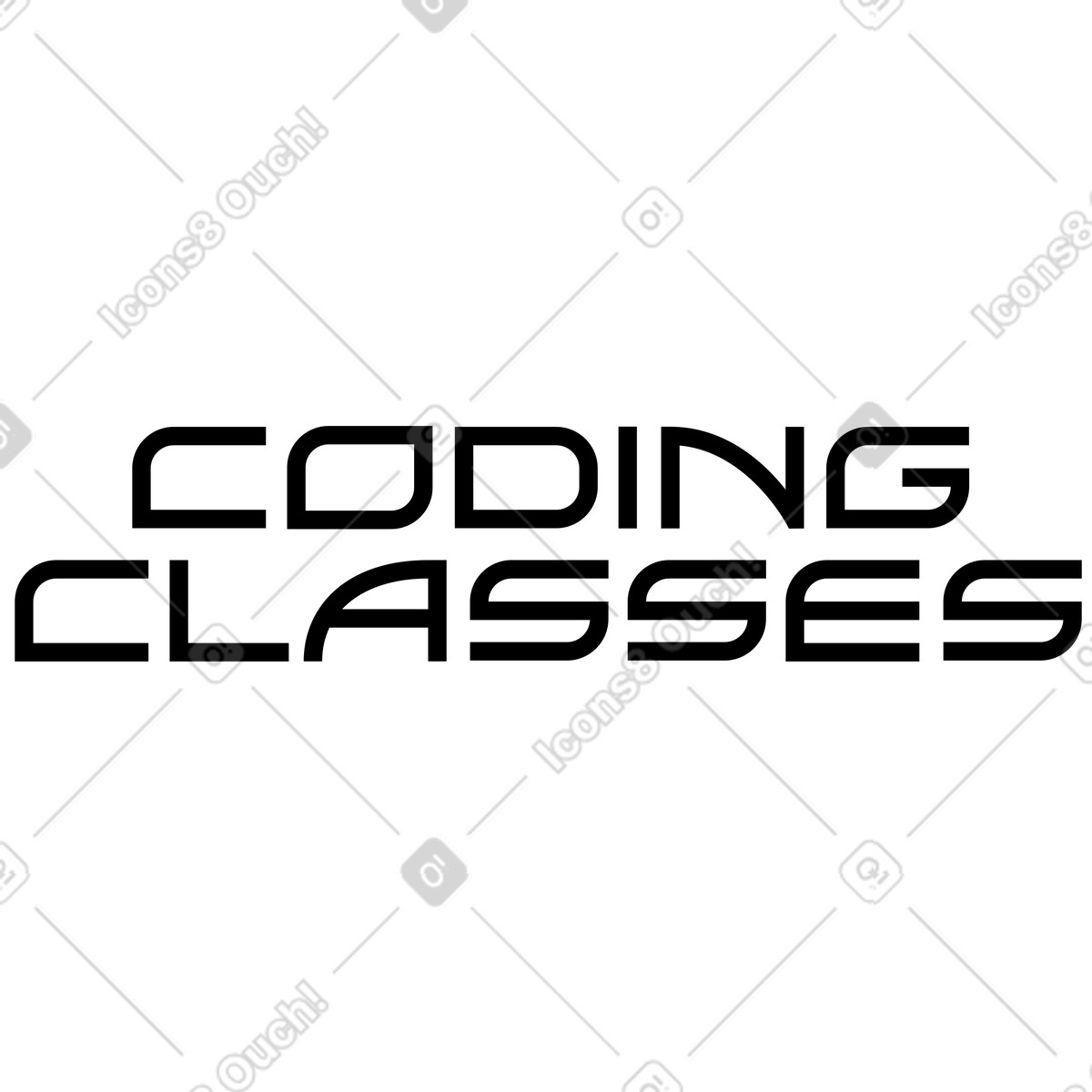 Lettering coding classes text illustration in PNG, SVG