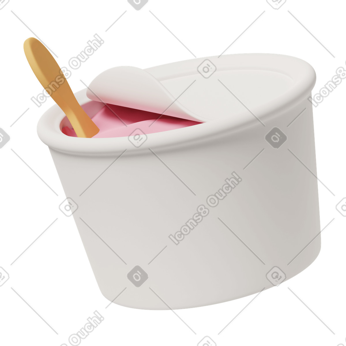 Ice cream jar mokup with wooden spoon illustration in 3D Casual life style download in PNG, SVG