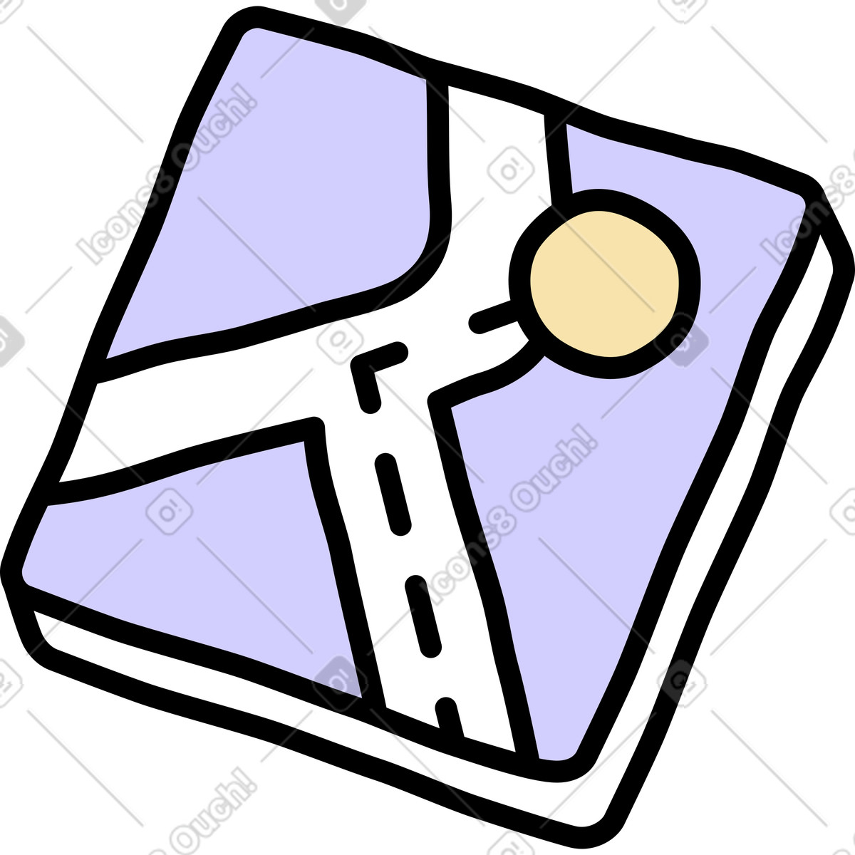 Ilustração de Ícone do mapa em no estilo Notes para baixar em PNG, SVG