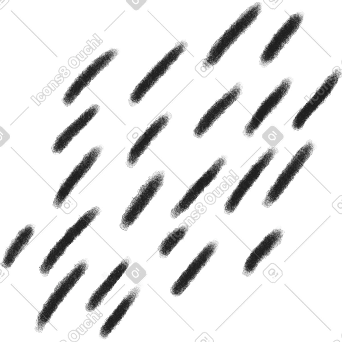 Doodle スタイルの Black textured rain のイラストをPNG、SVG形式でダウンロード