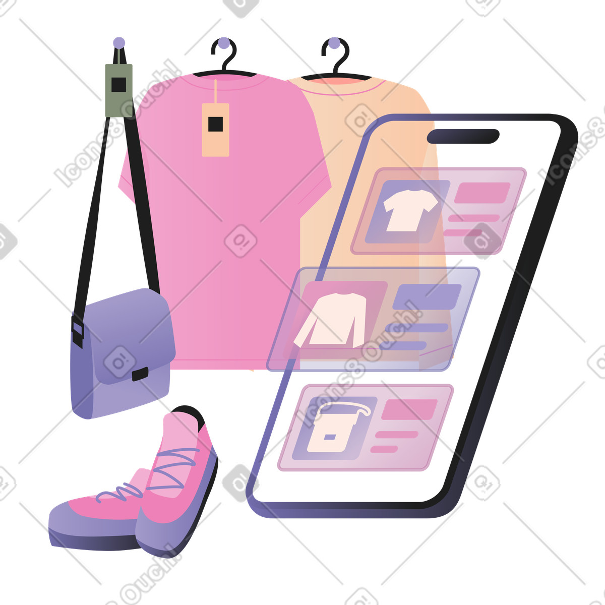 Augmented Reality in retail and online shopping illustration Coworking style download PNG, SVG