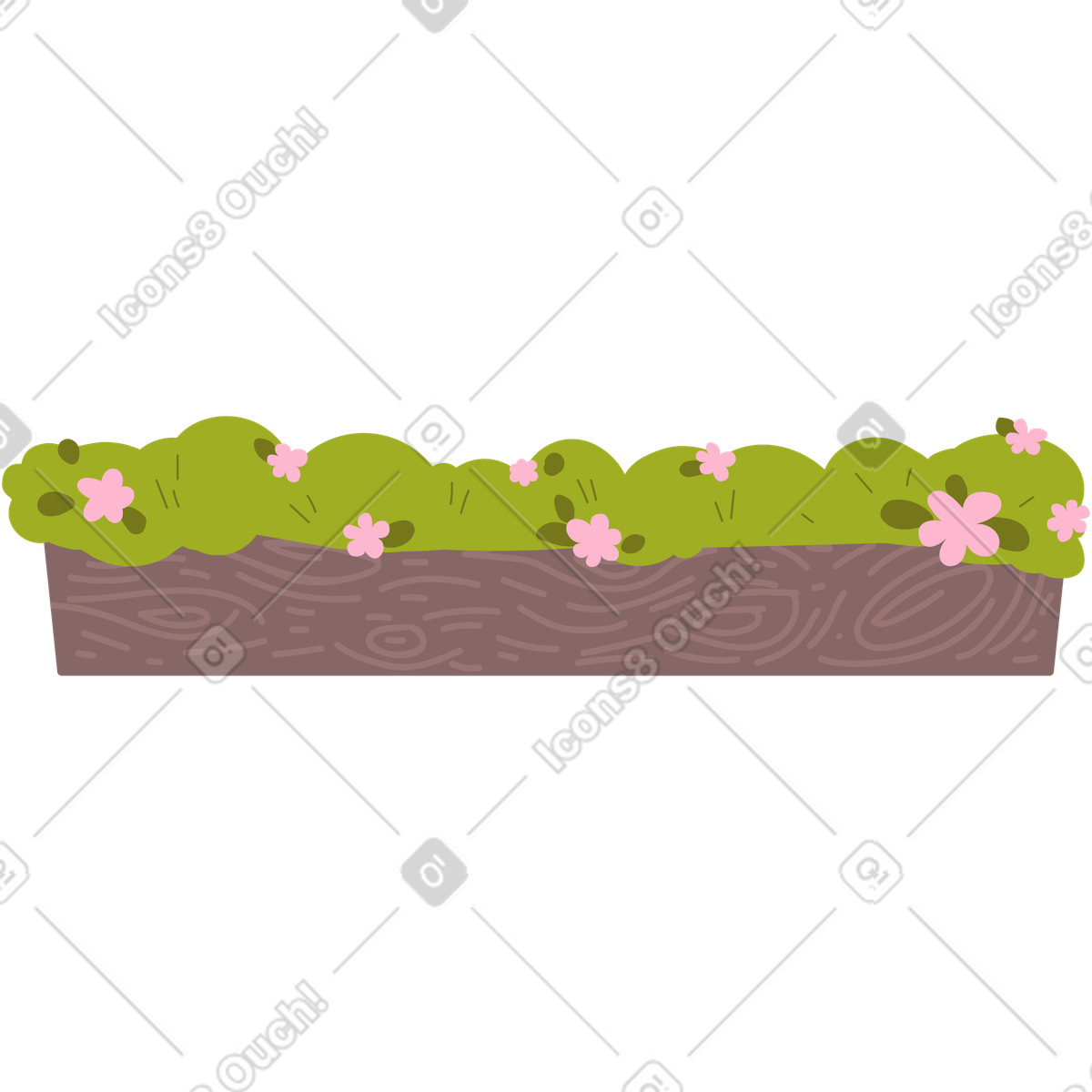 Blumen in töpfen-Illustration im Woof-Stil als Download PNG, SVG