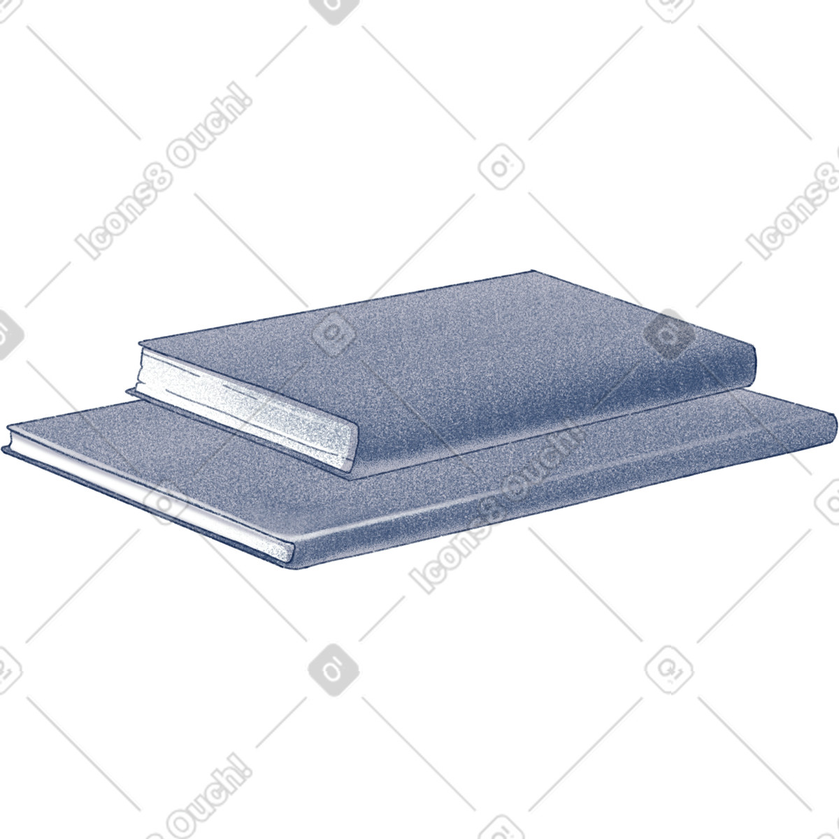 Stack of two books illustration featuring clipart images in PNG SVG