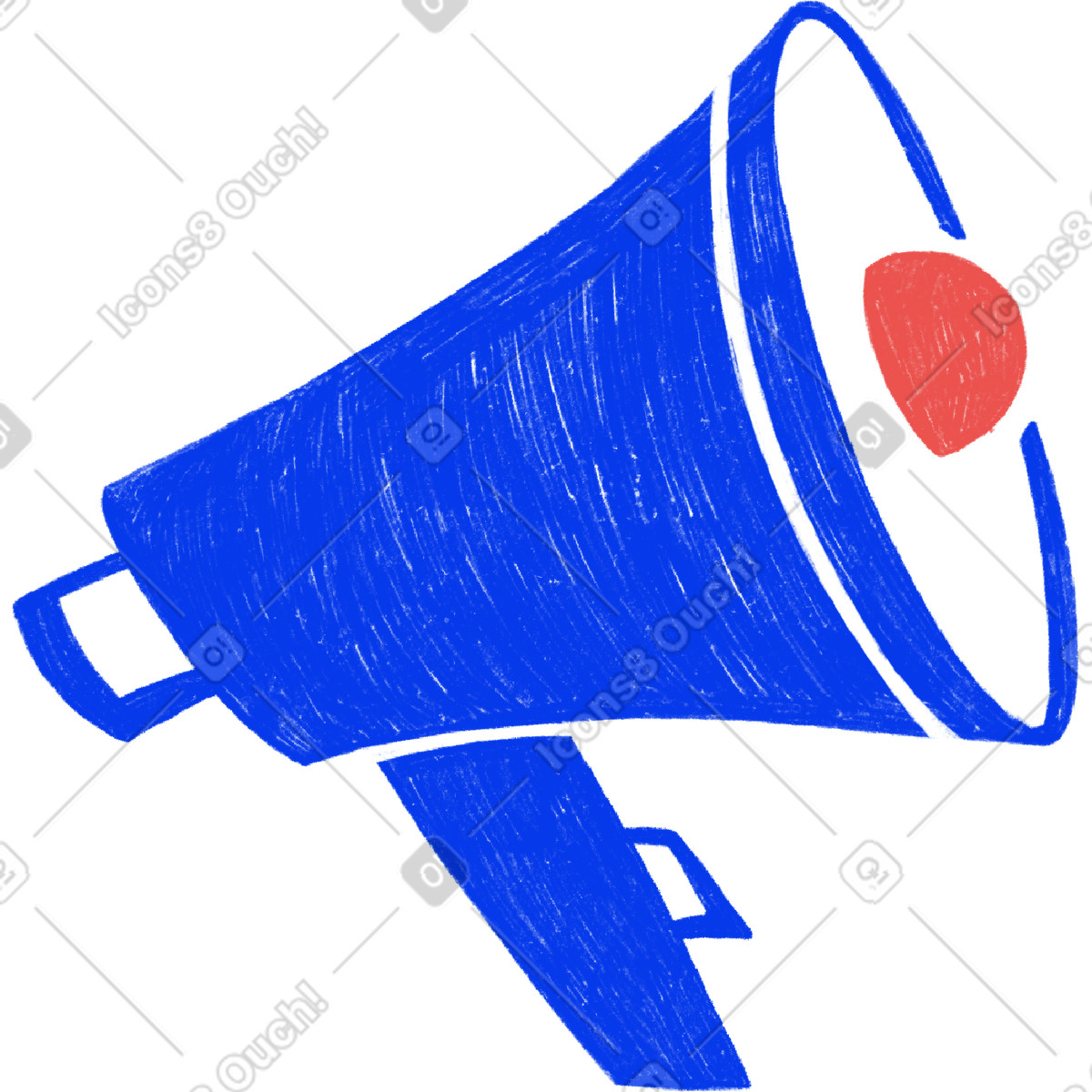 Ilustração de Blue megaphone em no estilo Biro para baixar em PNG, SVG