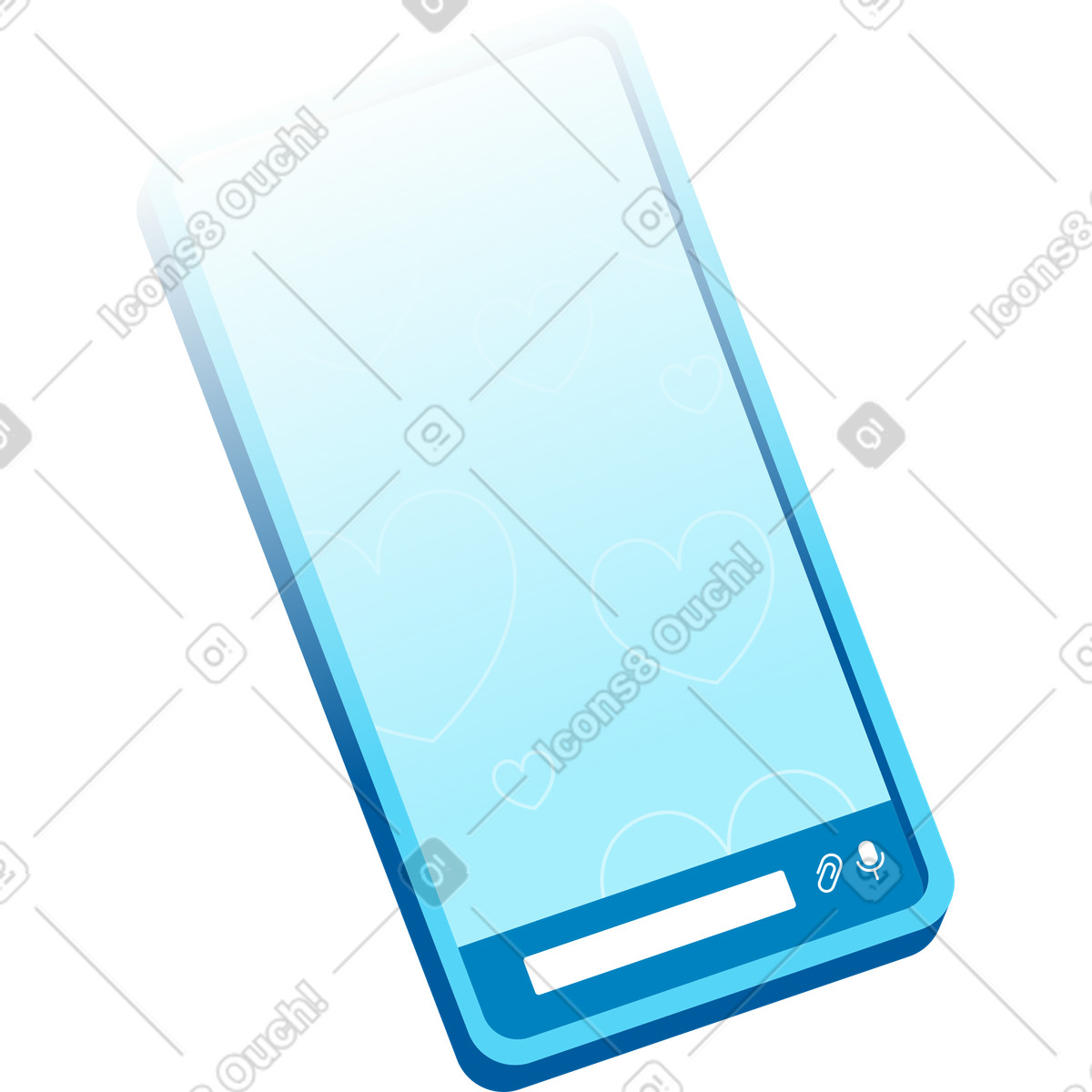 下载 Icy 风格的 有心脏的手机 插画，支持 PNG、SVG 格式