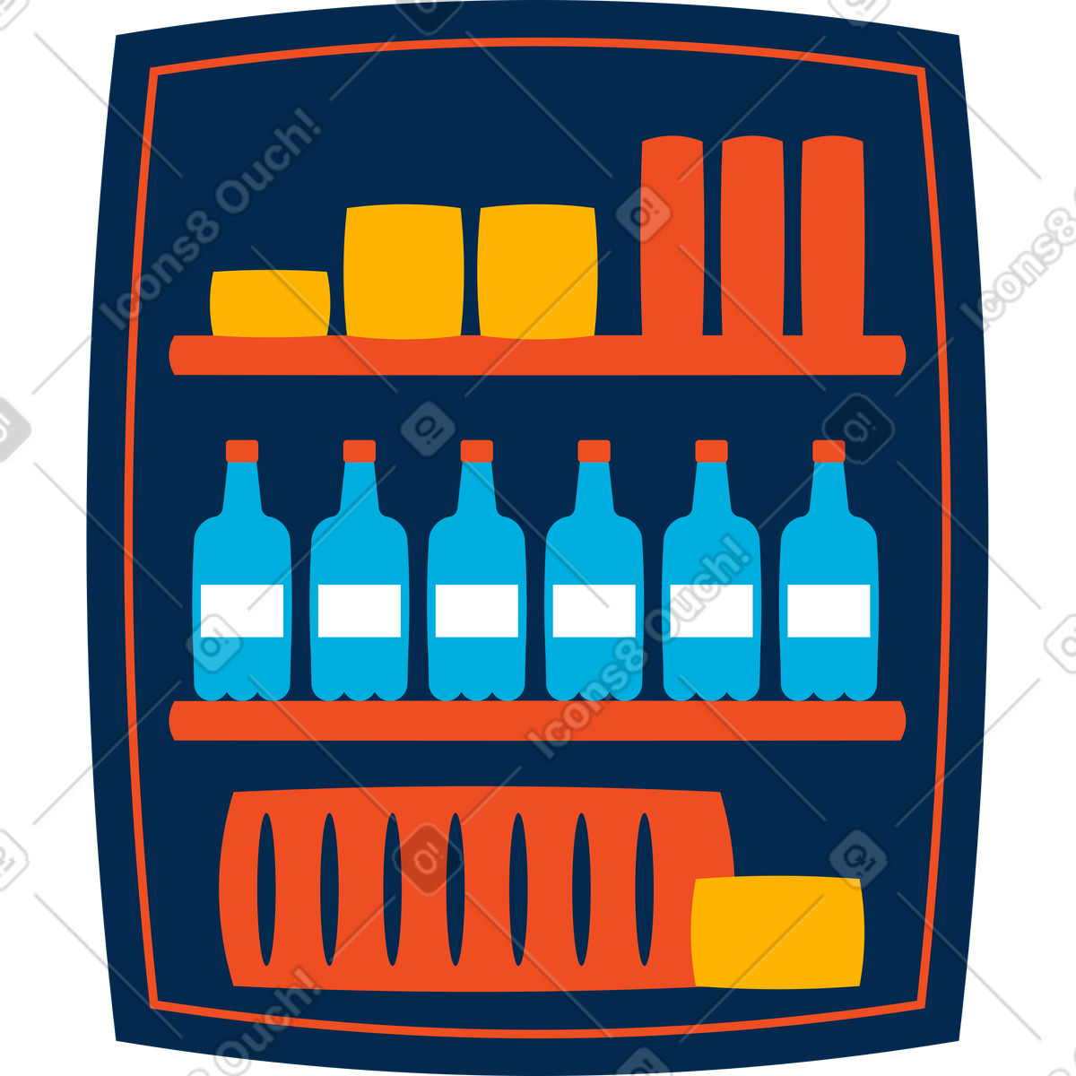 Shelf illustration in Flame style download in PNG, SVG