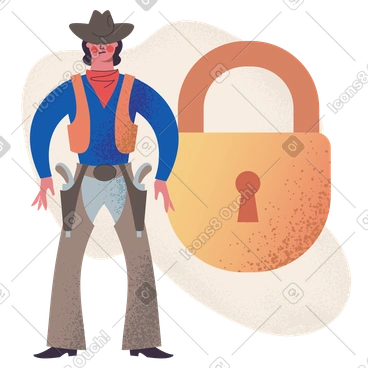 Cowboy with guns for protection PNG, SVG