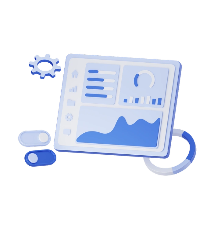An infinity symbol with tech elements - 3D Techny style illustration