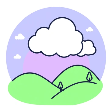 A peaceful scene where clouds shape themselves into forms of a mouse brain