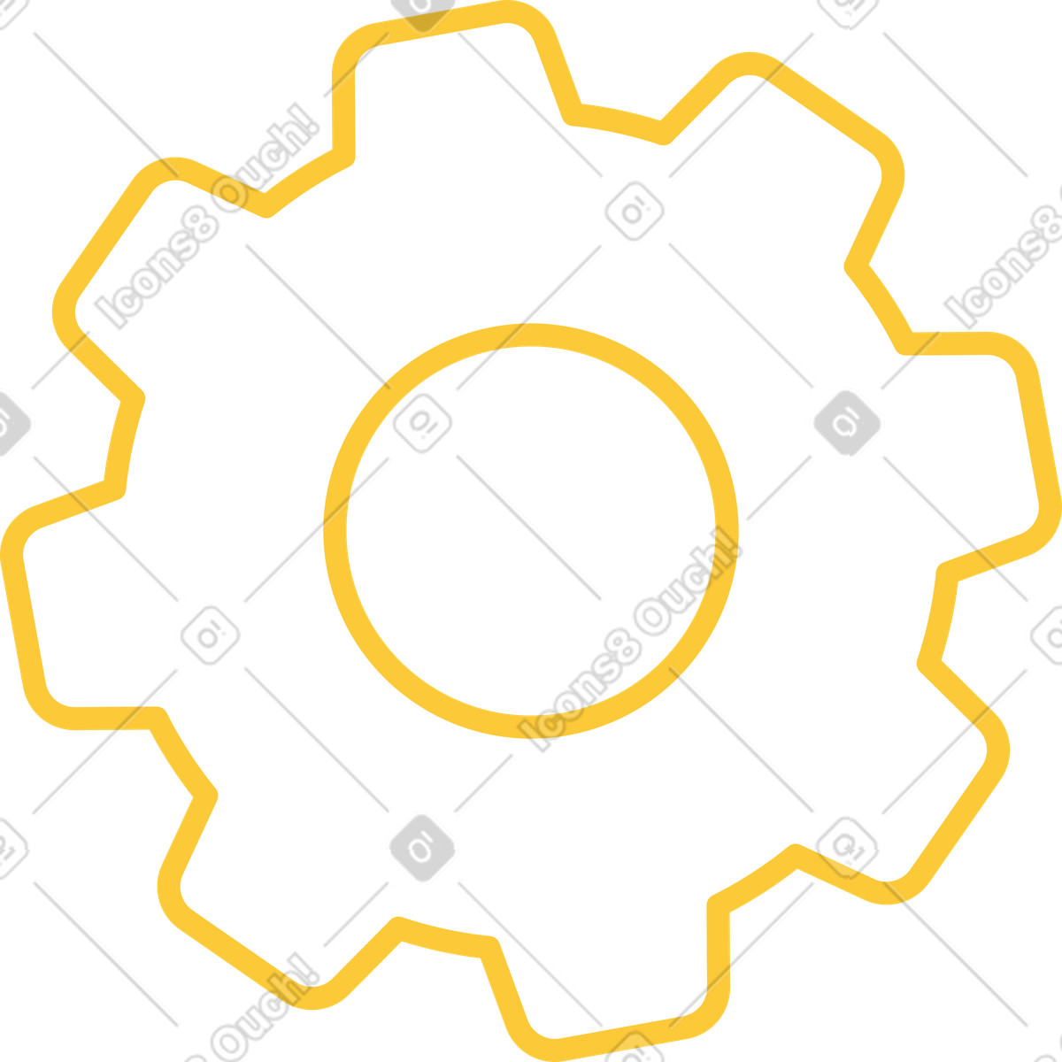 Ingranaggio illustrazione in stile Juicy scarica in PNG, SVG