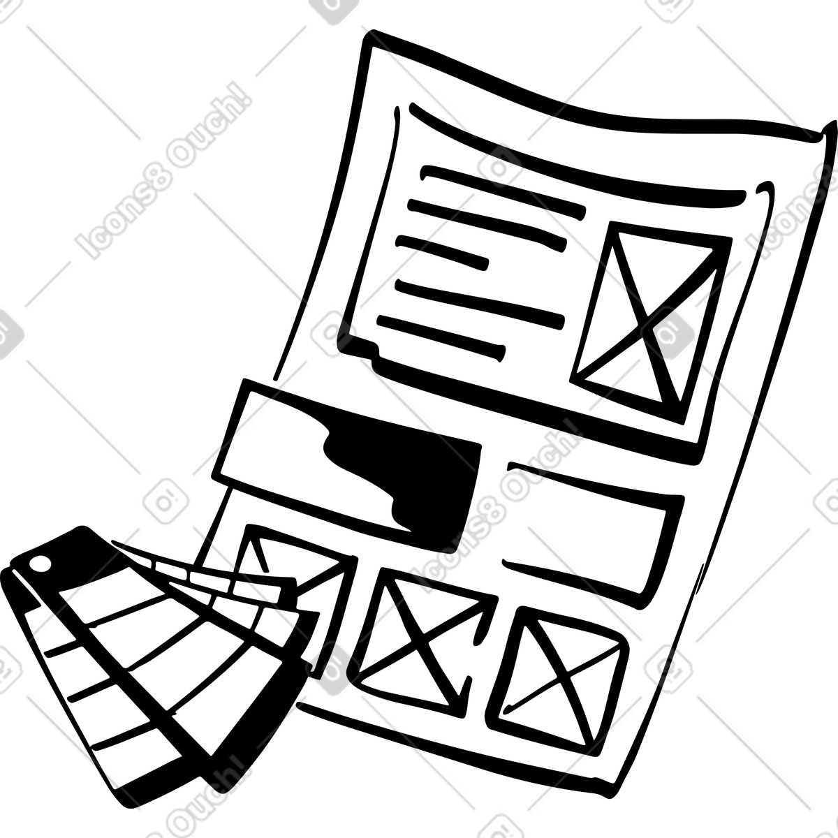 Ventaglio di campioni colore con wireframe illustrazione in stile Line scarica in PNG, SVG