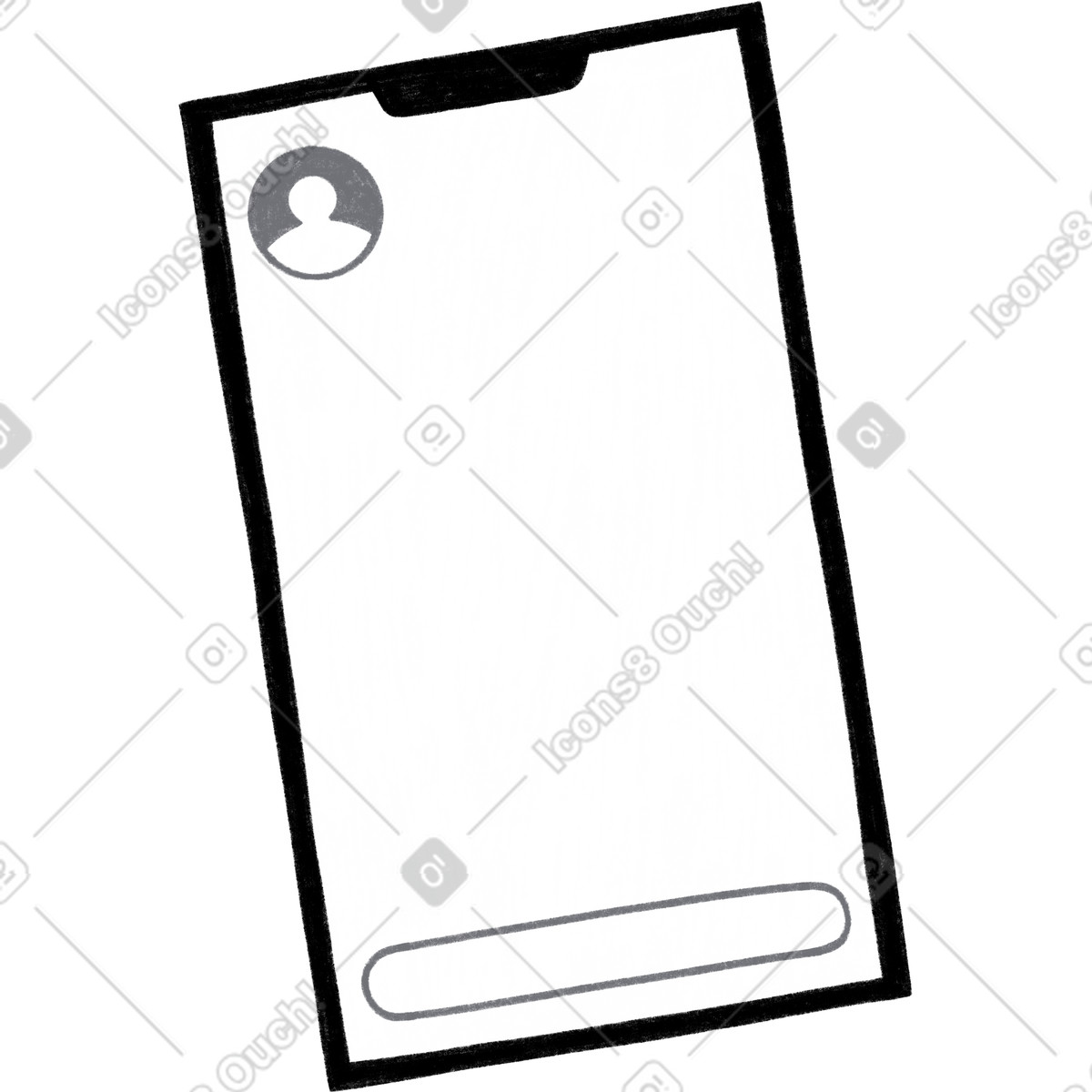 Phone with profile icon-Illustration im Tutti-Stil als Download in PNG, SVG