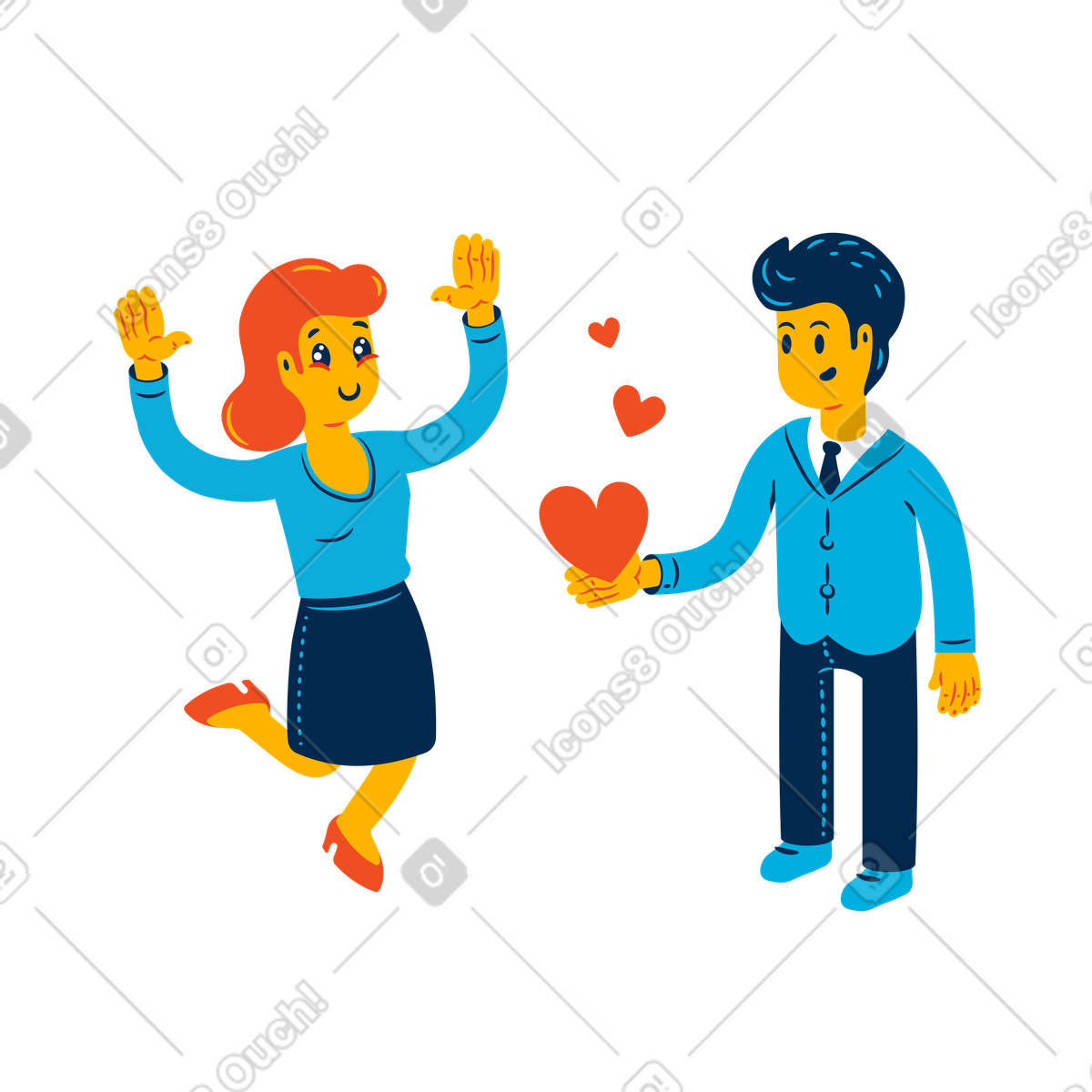 Иллюстрация Giving heart to lover, Valentine's Day or expressing love в стиле Flame — скачать в форматах PNG, SVG