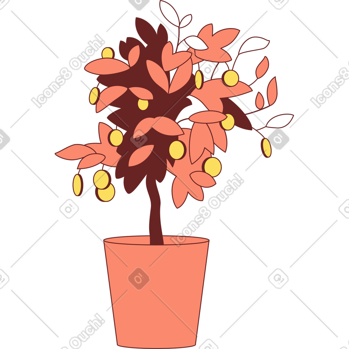 Storyline スタイルの 金のなる木 のイラストをPNG、SVG形式でダウンロード