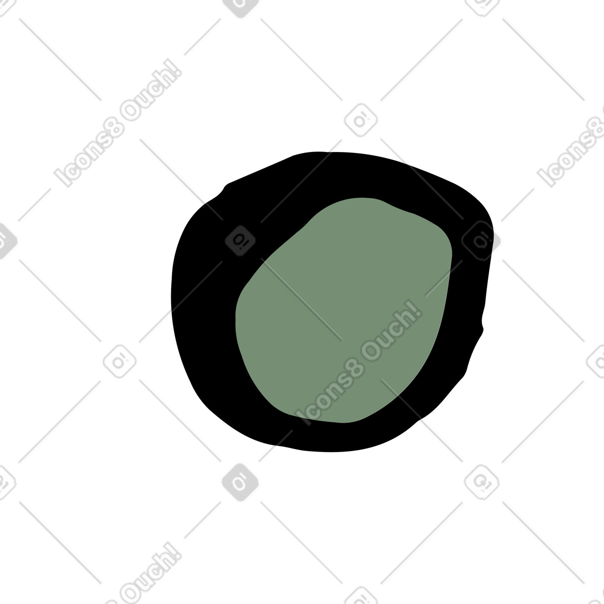 Scandi スタイルの 緑の円 のイラストをPNG、SVG形式でダウンロード