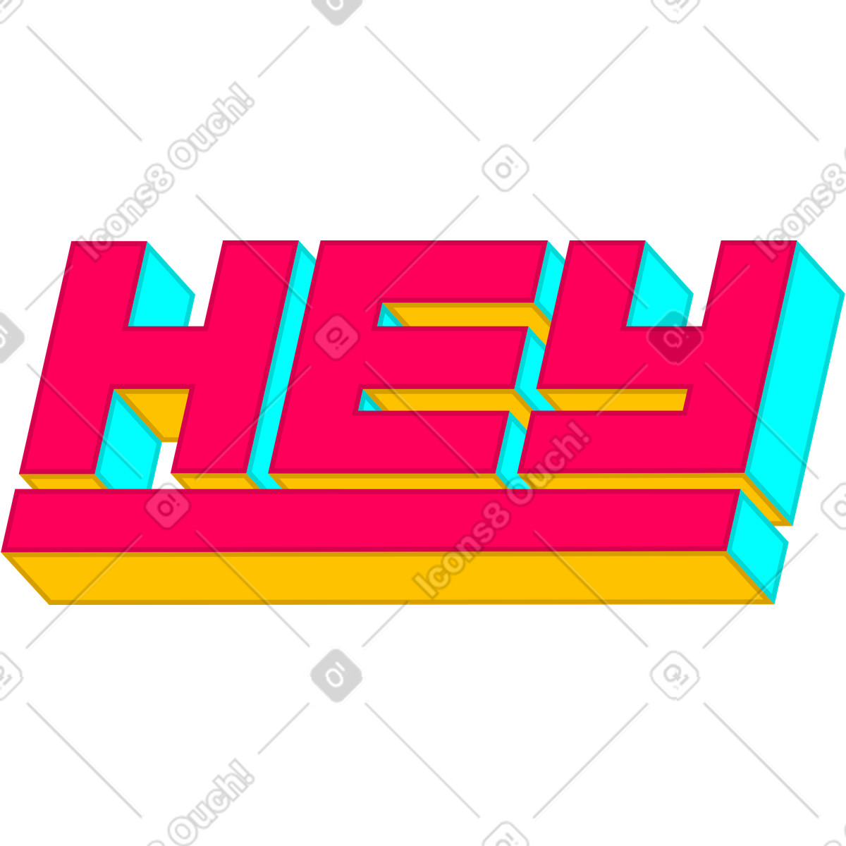 Illustration Lettrage salut texte dans le style Lettering à télécharger aux formats PNG, SVG