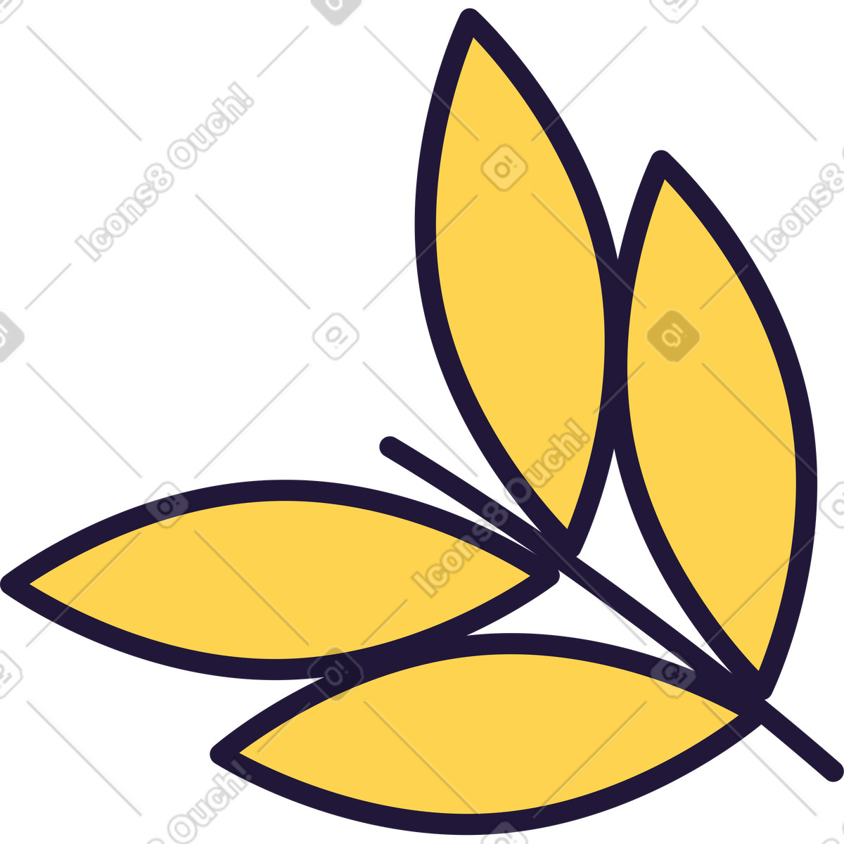 Wheat illustration in Conifer style download in PNG, SVG