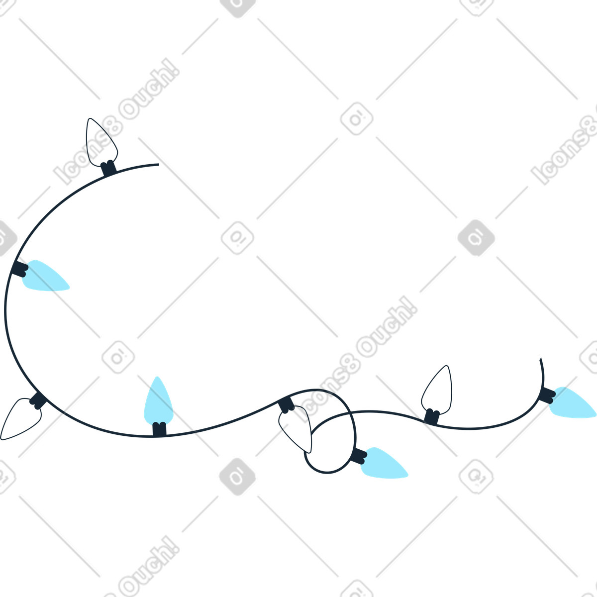Weihnachtsbeleuchtung-Illustration im Indigo-Stil als Download in PNG, SVG