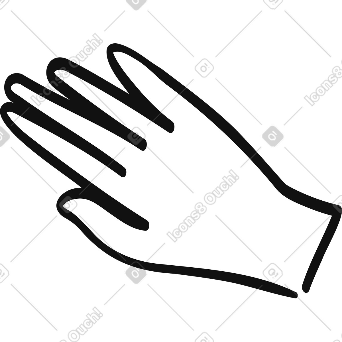 Ilustração de Hand outline simple open palm gesture minimal black line drawing em no estilo Organic para baixar em PNG, SVG