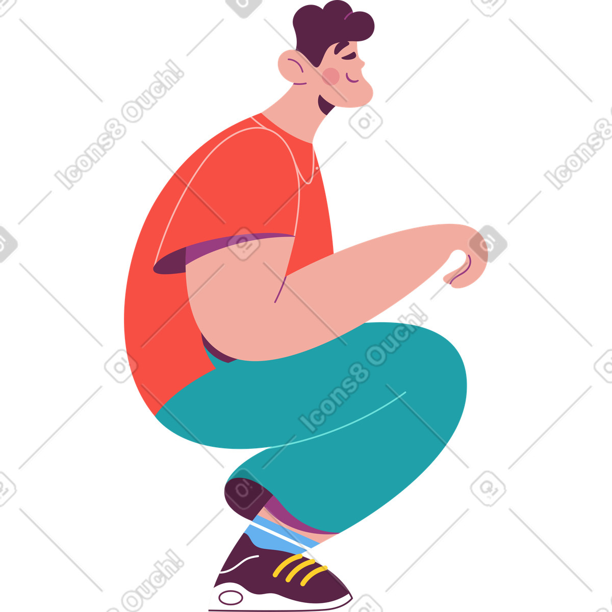Uomo illustrazione in stile Sammy scarica in PNG, SVG