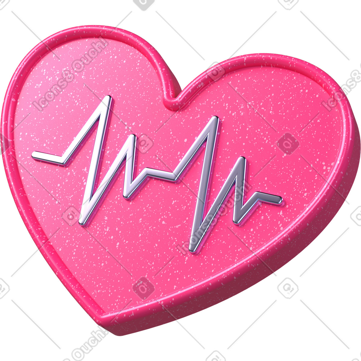 Heart rate icon, cardiogram symbol, health monitoring sign-Illustration im 3D Boost-Stil als Download in PNG, SVG