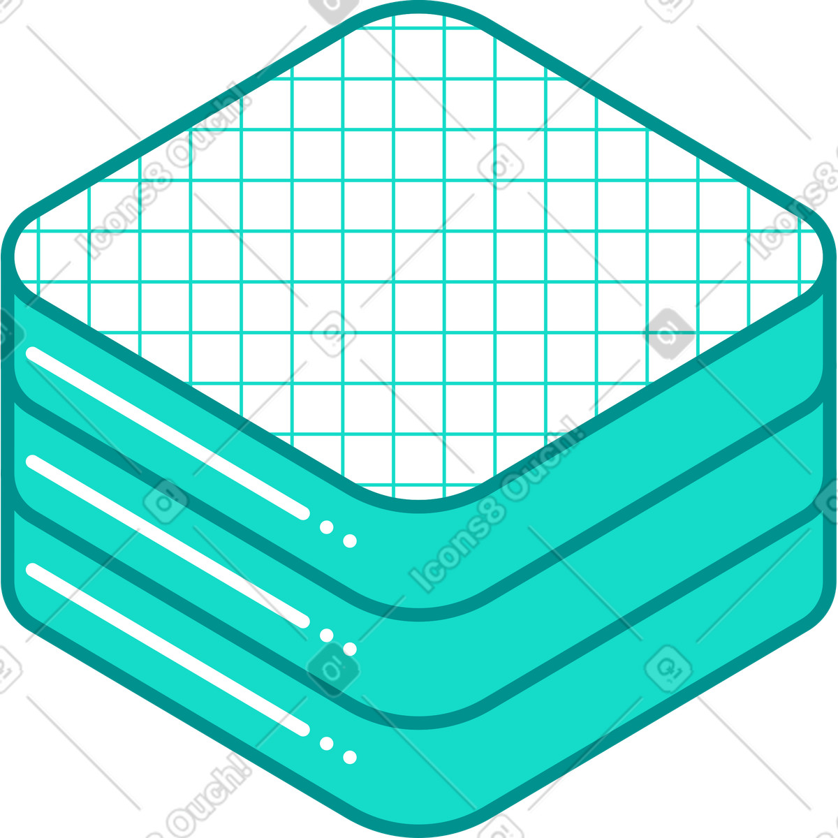 Ilustración Icono de base datos isométrico en estilo Natty a descargar en PNG y SVG