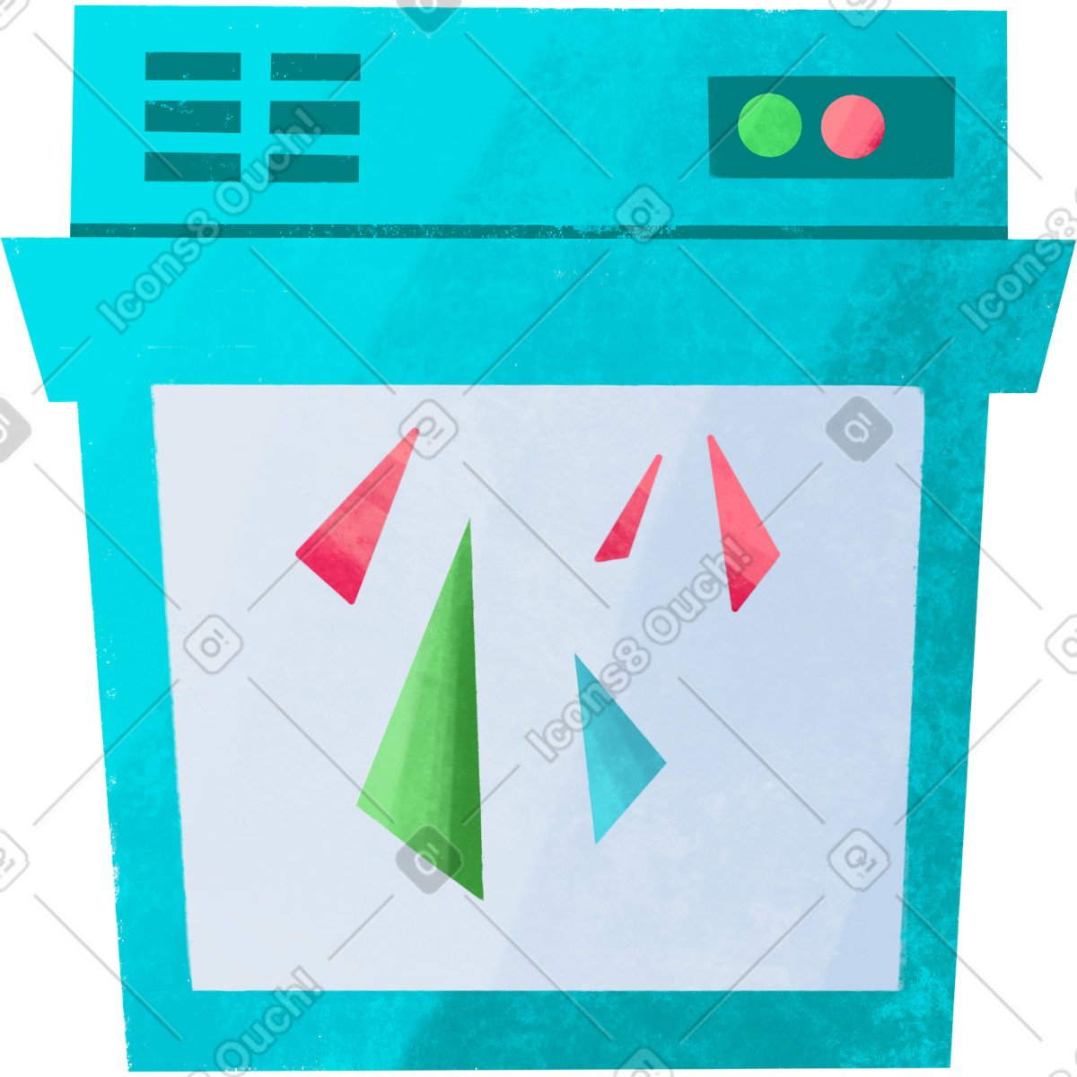 Blue paper shredder illustration in Bonbon style download in PNG, SVG