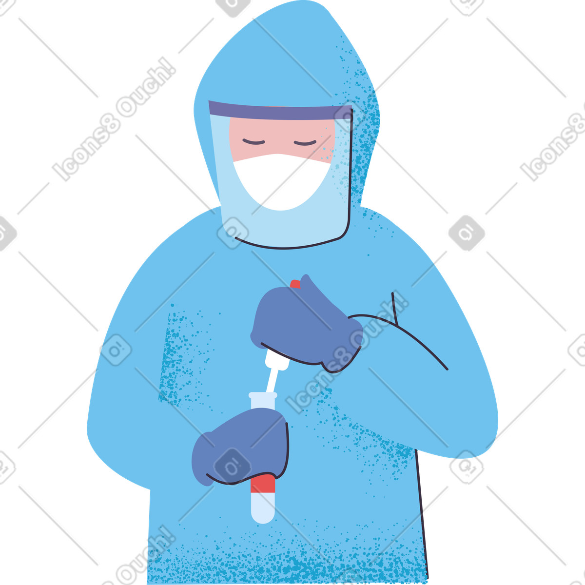Scientist illustration in Pale style download in PNG, SVG