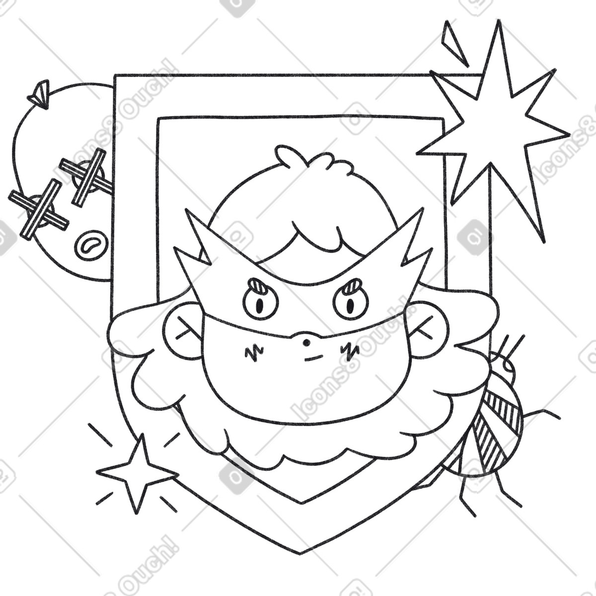 Information security illustration in Bonbon Line style download in PNG, SVG