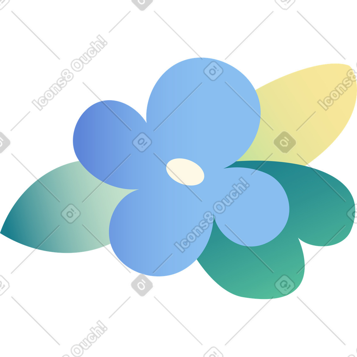 Blaue blume-Illustration im Beam-Stil als Download in PNG, SVG