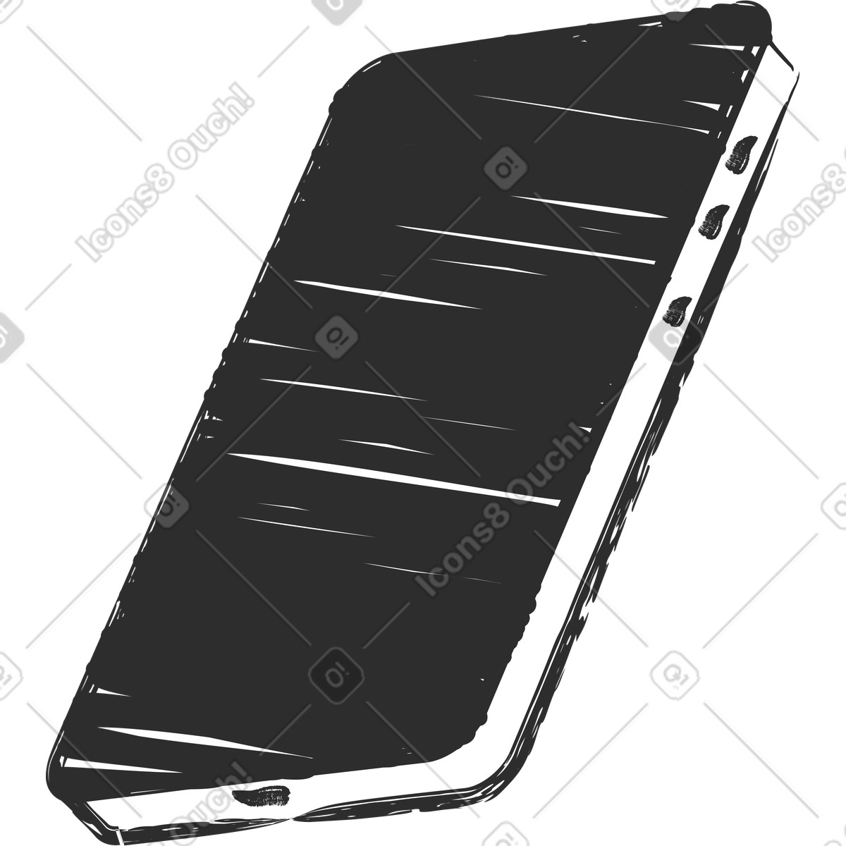Illustration Smartphone avec des étoiles dans le style Graphite à télécharger aux formats PNG, SVG
