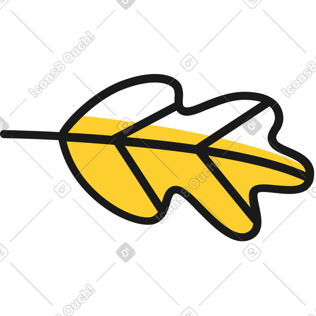 Leaf illustration in Taxi style download in PNG, SVG