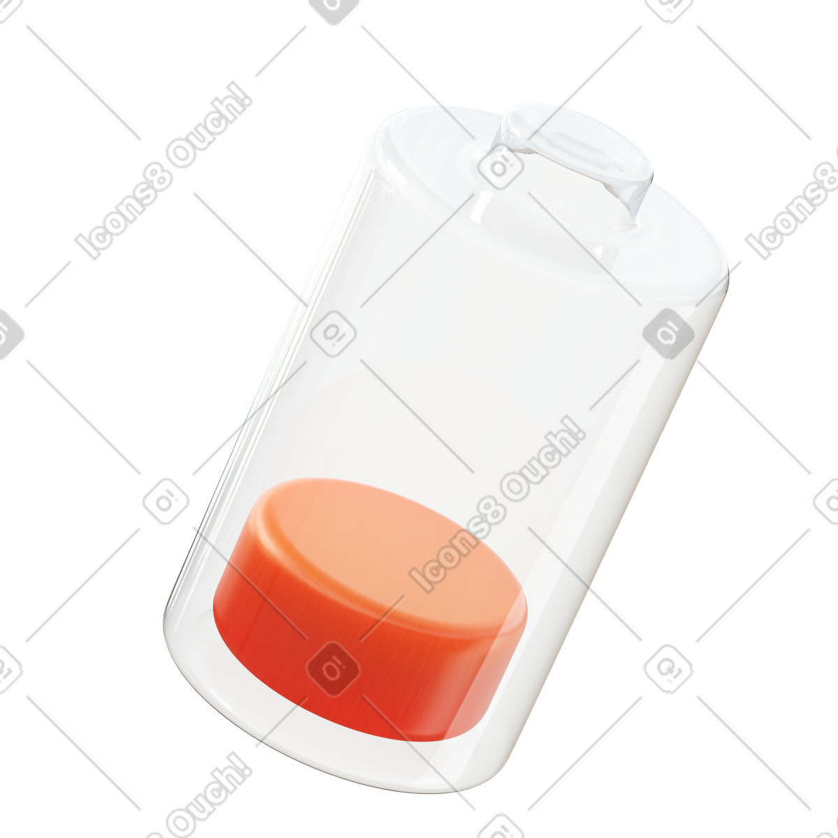 Illustration Niveau de batterie faible dans le style 3D Fluency à télécharger aux formats PNG, SVG