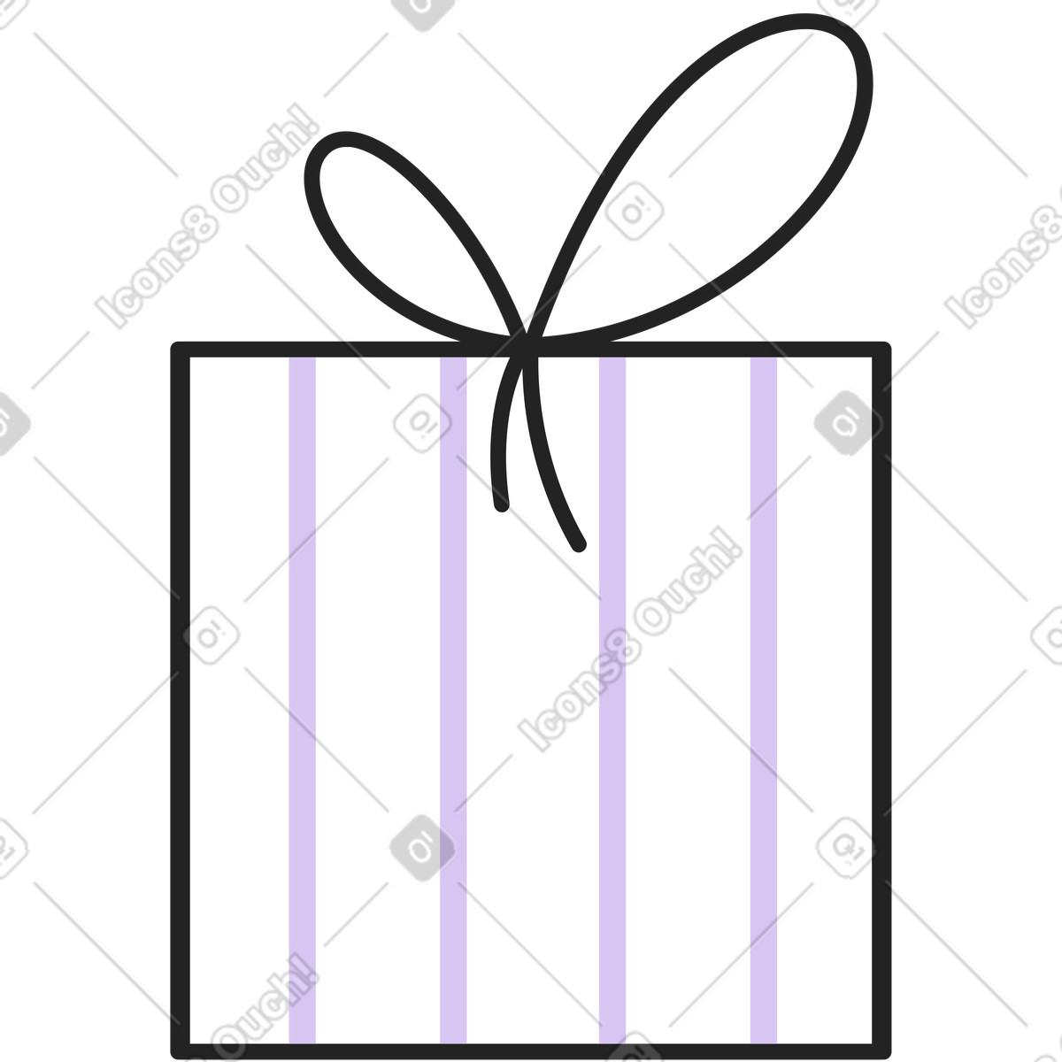 Ilustração animada de Presente listrado em no estilo Sammy Line para baixar em GIF, Lottie (JSON), AE